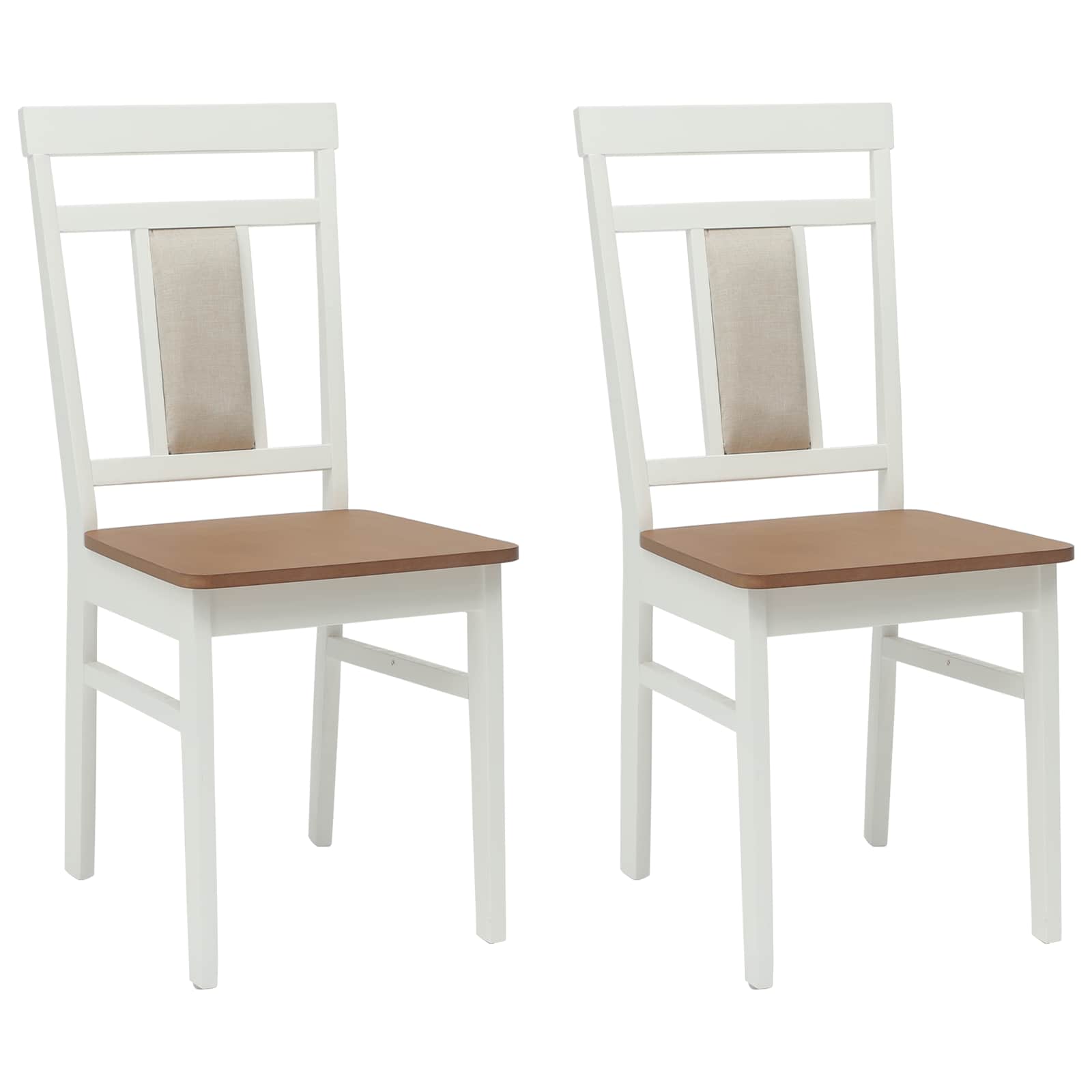Esszimmerstuhl 2 pcs Hellbraun und hell Massives Gummiholz
