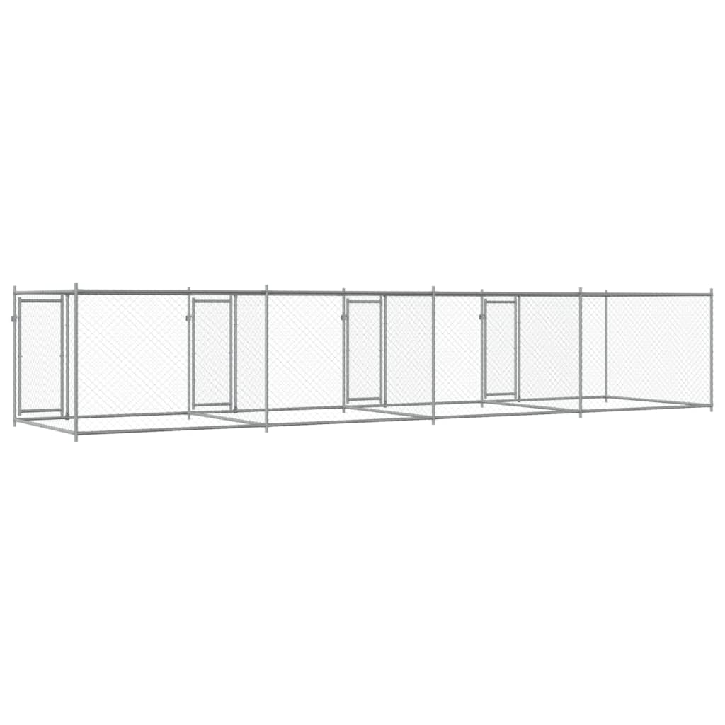 Hundezwinger mit Tür Grau 2x2x1,5 m Verzinkter Stahl