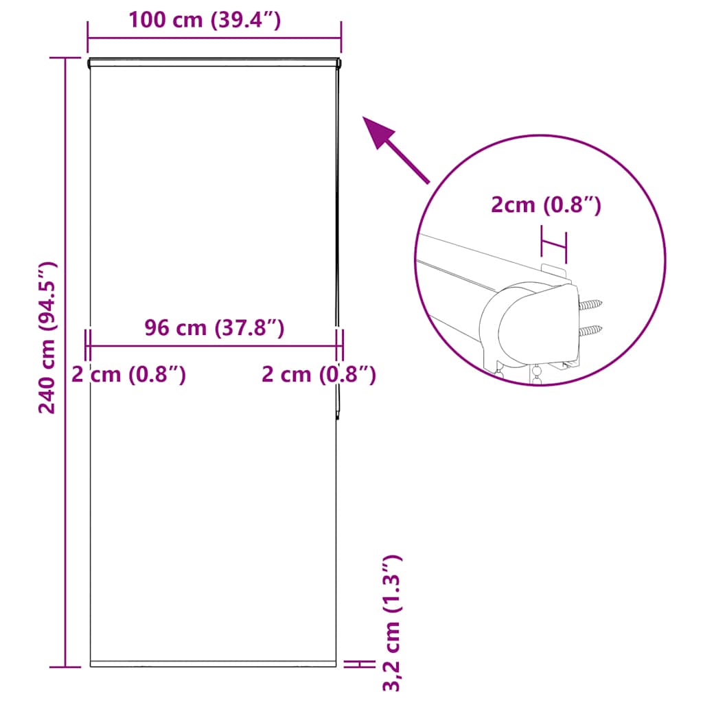 Duschrollo 60x240 cm Stoffbreite 56 cm