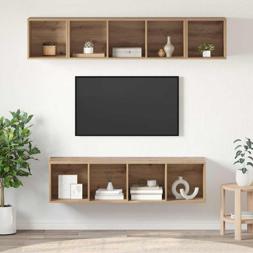 4-tlg. TV-Schrank-Set Weiß Holzwerkstoff