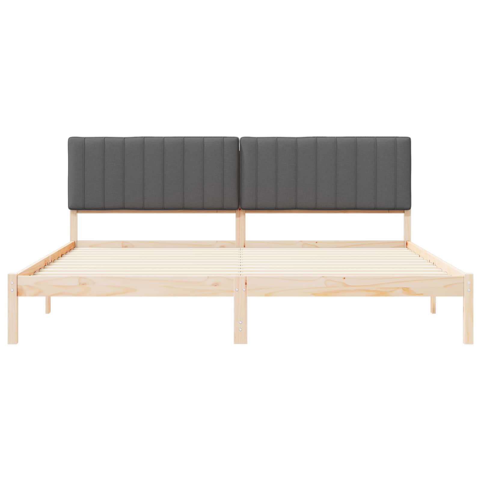 Bettgestell mit gepolstertem Kopfteil Hellgrau 200 x 200 cm