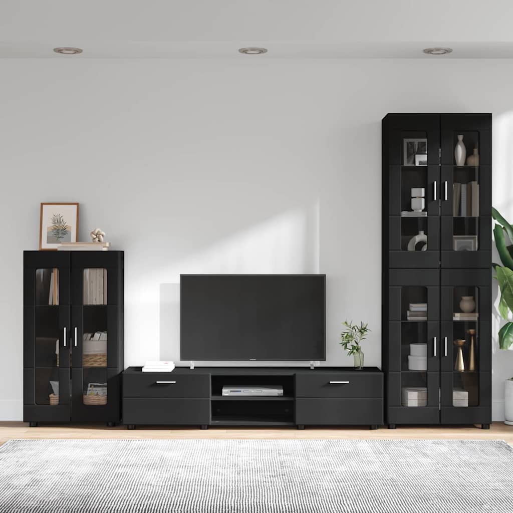 Highboard mit Regal FLORIN Weiß 60 x 35 x 182 cm Holzwerkstoff