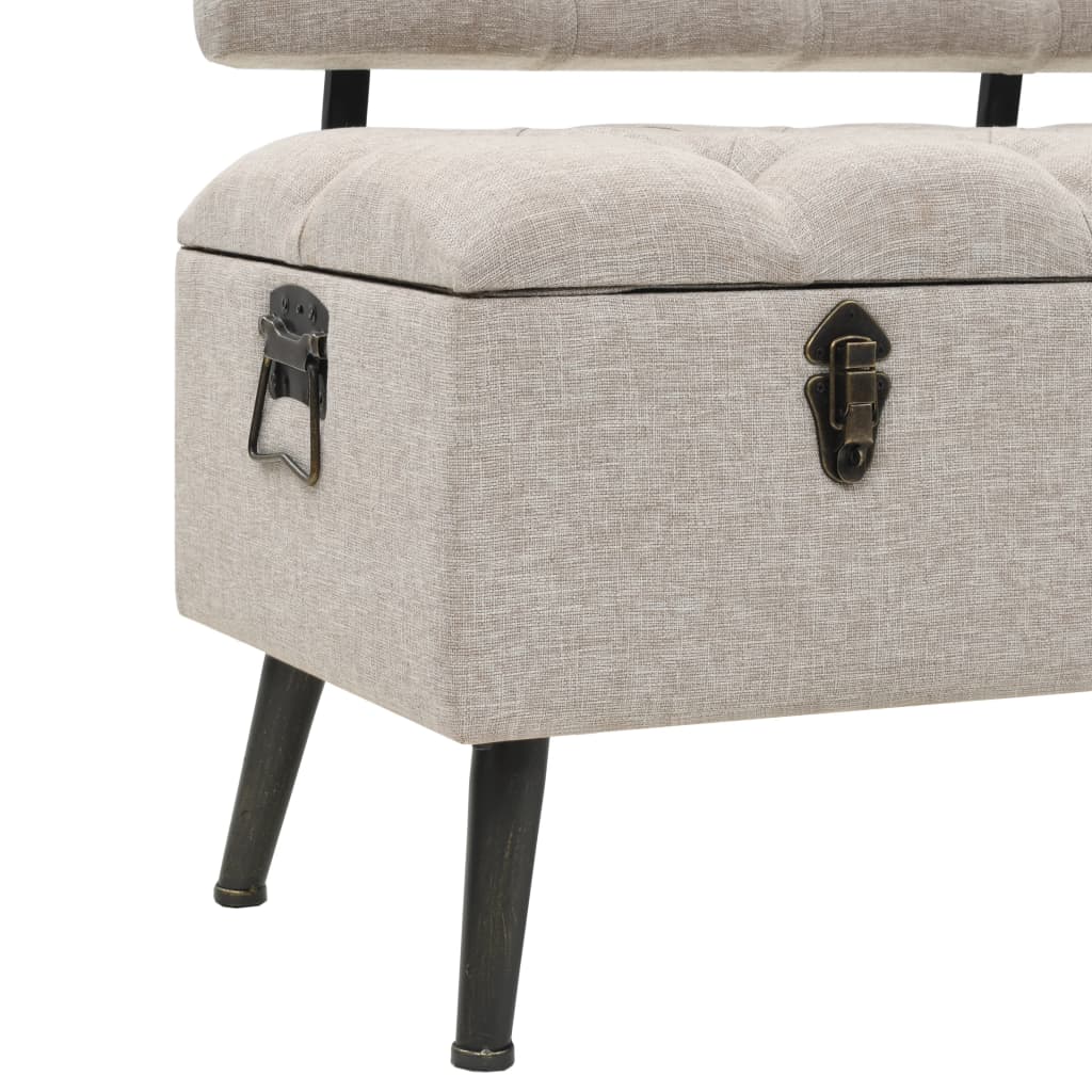 Sitzbank mit Stauraum und Rückenlehne 110cm Schwarz Kunstleder