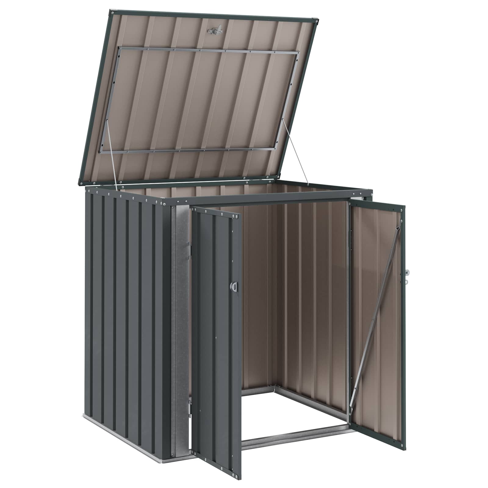 Gartenlagerbox Schwarz 101,5 x 57 x 100,5 cm Stahl