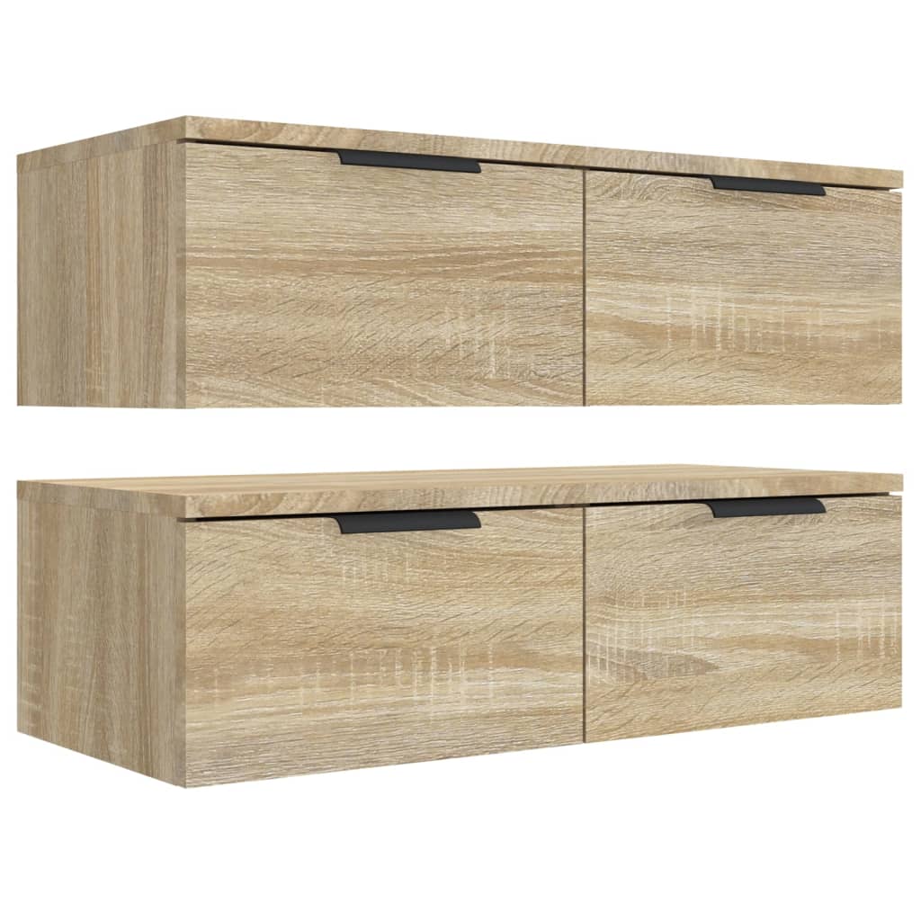 Wandschränke 2 Stk. Weiß 68x30x20 cm Holzwerkstoff