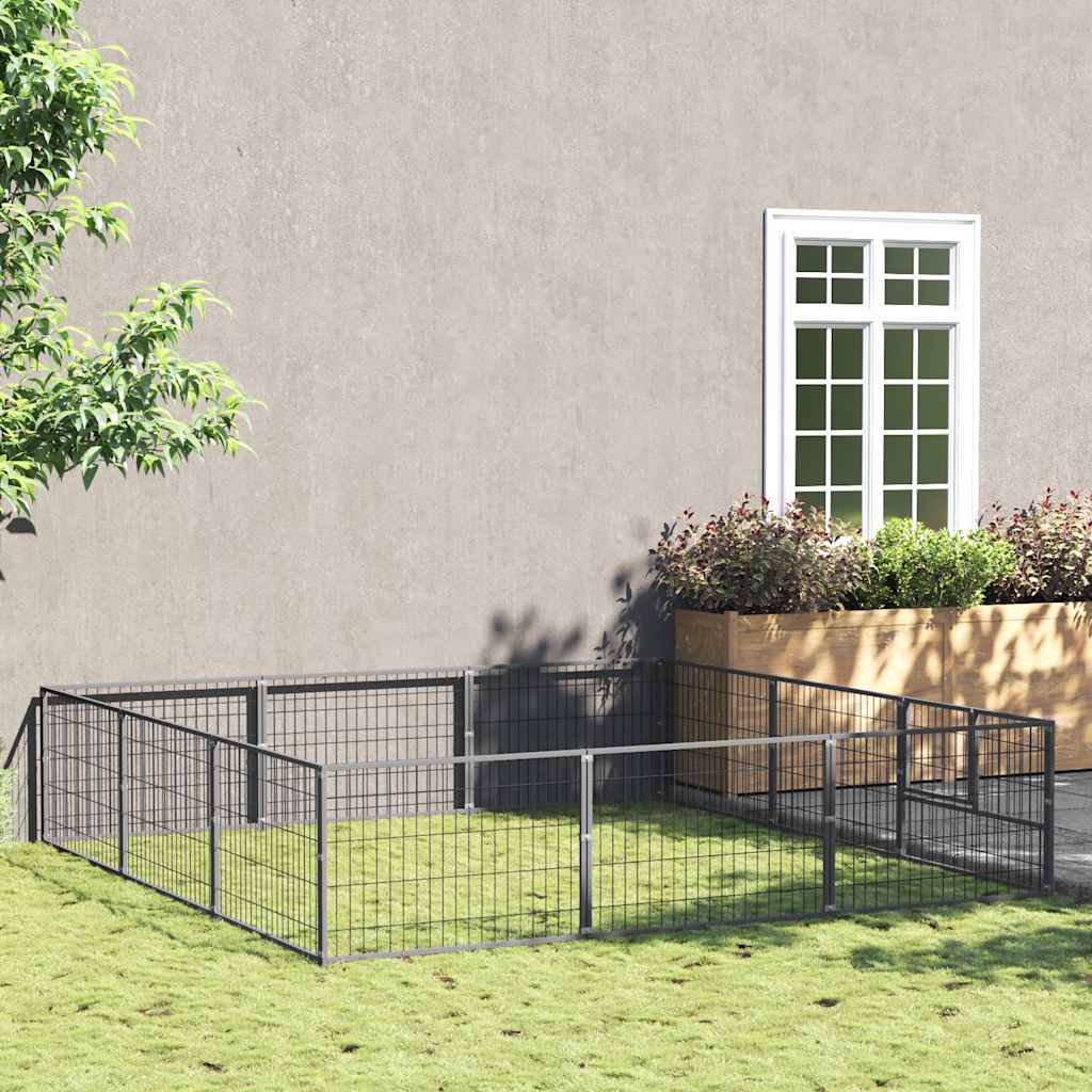 Hundezwinger Schwarz 4 m² Stahl