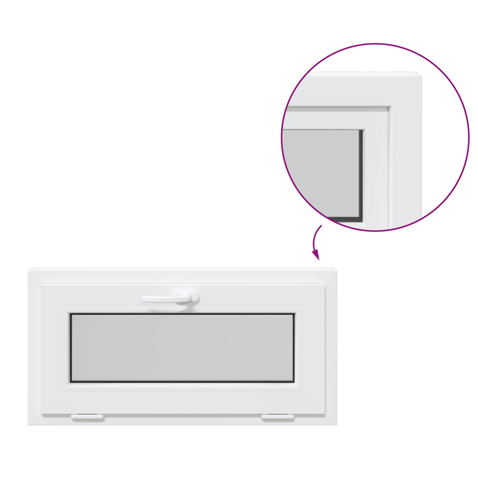Kellerfenster RISOR 60 x 40 cm PVC und Glas Weiß