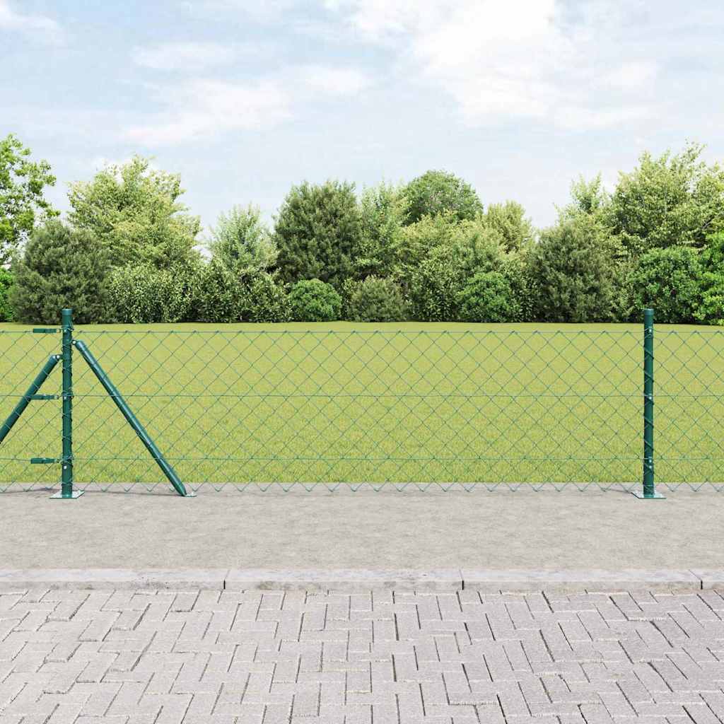 Outdoor Kettenglied-Zaun Erdfixierung 10 x 0,4 m Grün Netz