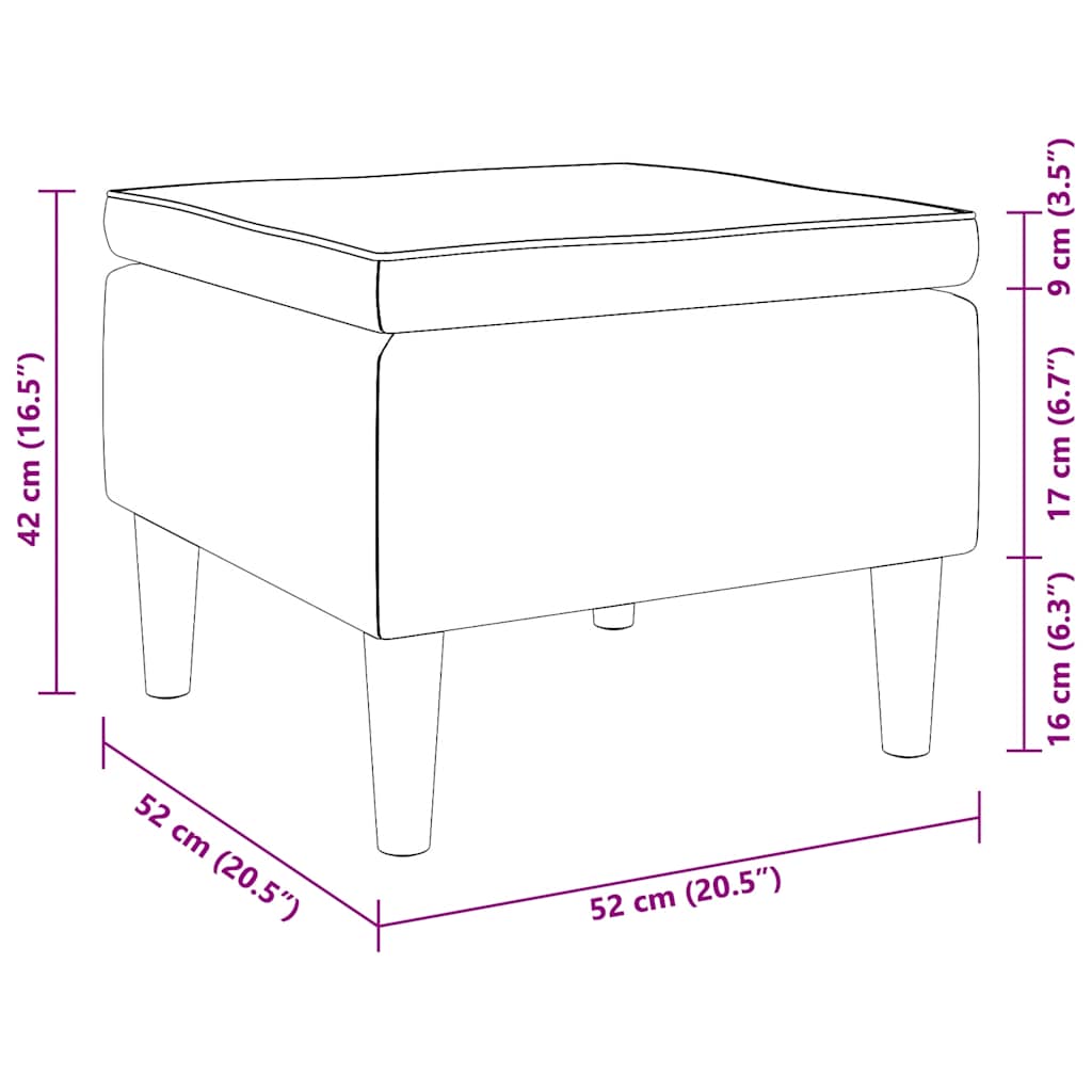 Hocker mit Holzbeinen Schwarz Stoff
