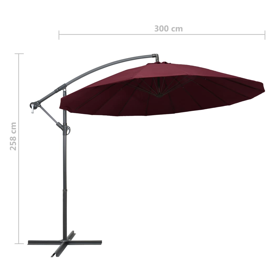 Ampelschirm Weiß 3 m Aluminium-Mast