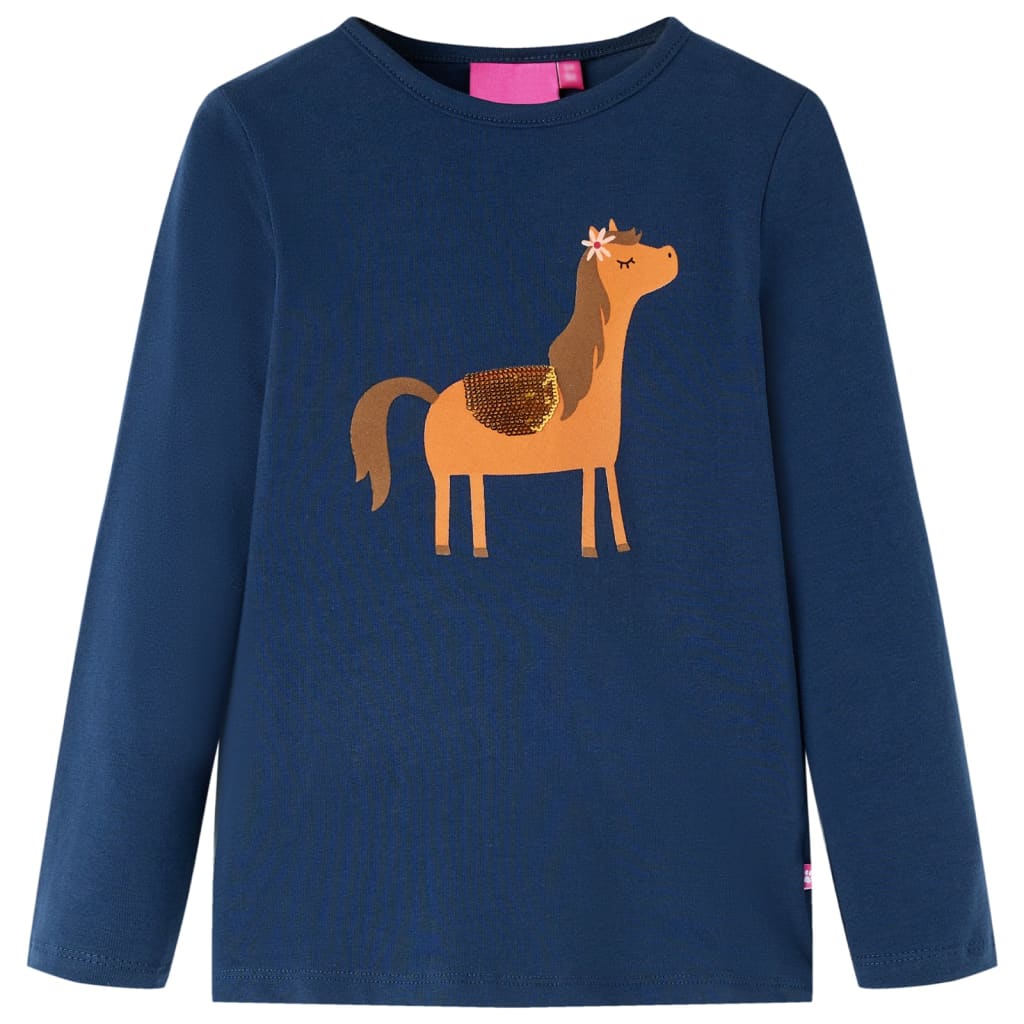 Kinder-Langarmshirt Marineblau 116