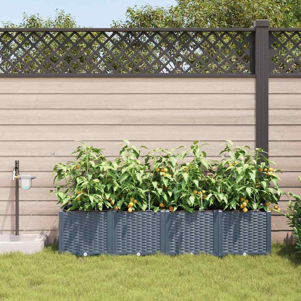 Garten-Pflanzgefäß 4 Stk. Braun 160 x 40 x 22 cm PP