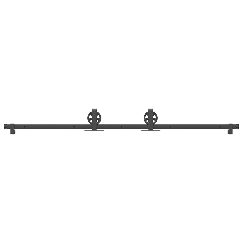 Schiebetürbeschlag-Set 183 cm Stahl Schwarz