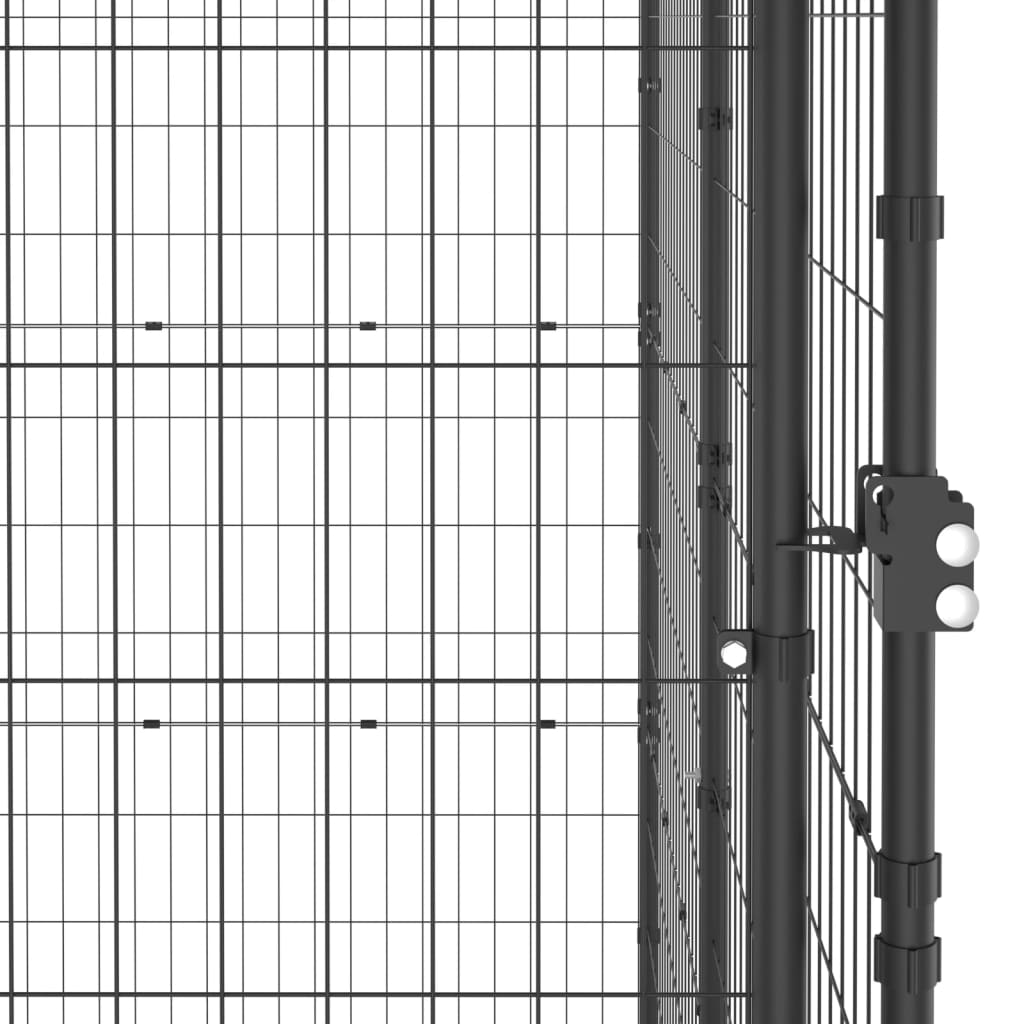 Outdoor-Hundezwinger Stahl mit Überdachung 110x220x180 cm
