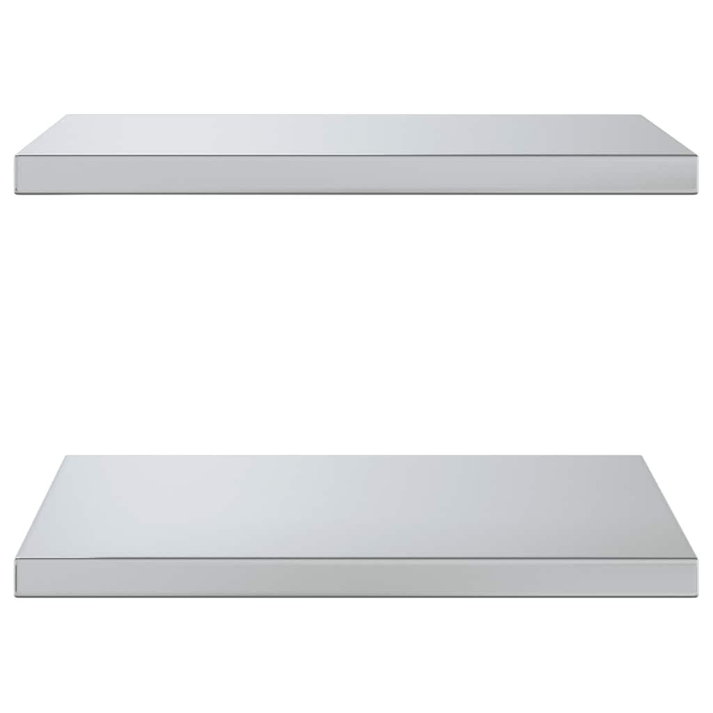 Wandregale 2 Stk. 100x40 cm Silbern Edelstahl