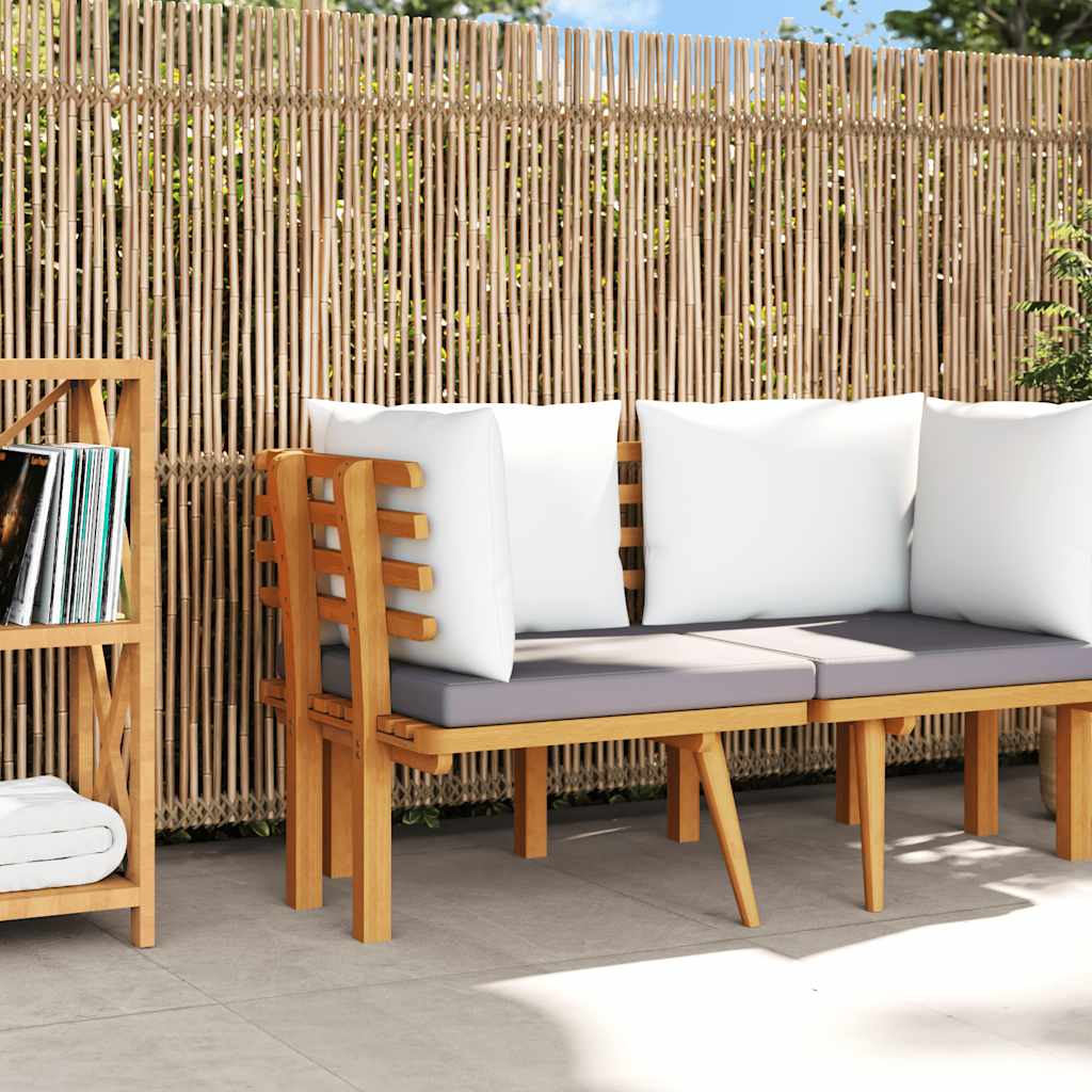 2-Sitzer-Gartensofa mit Kissen Massivholz Akazie