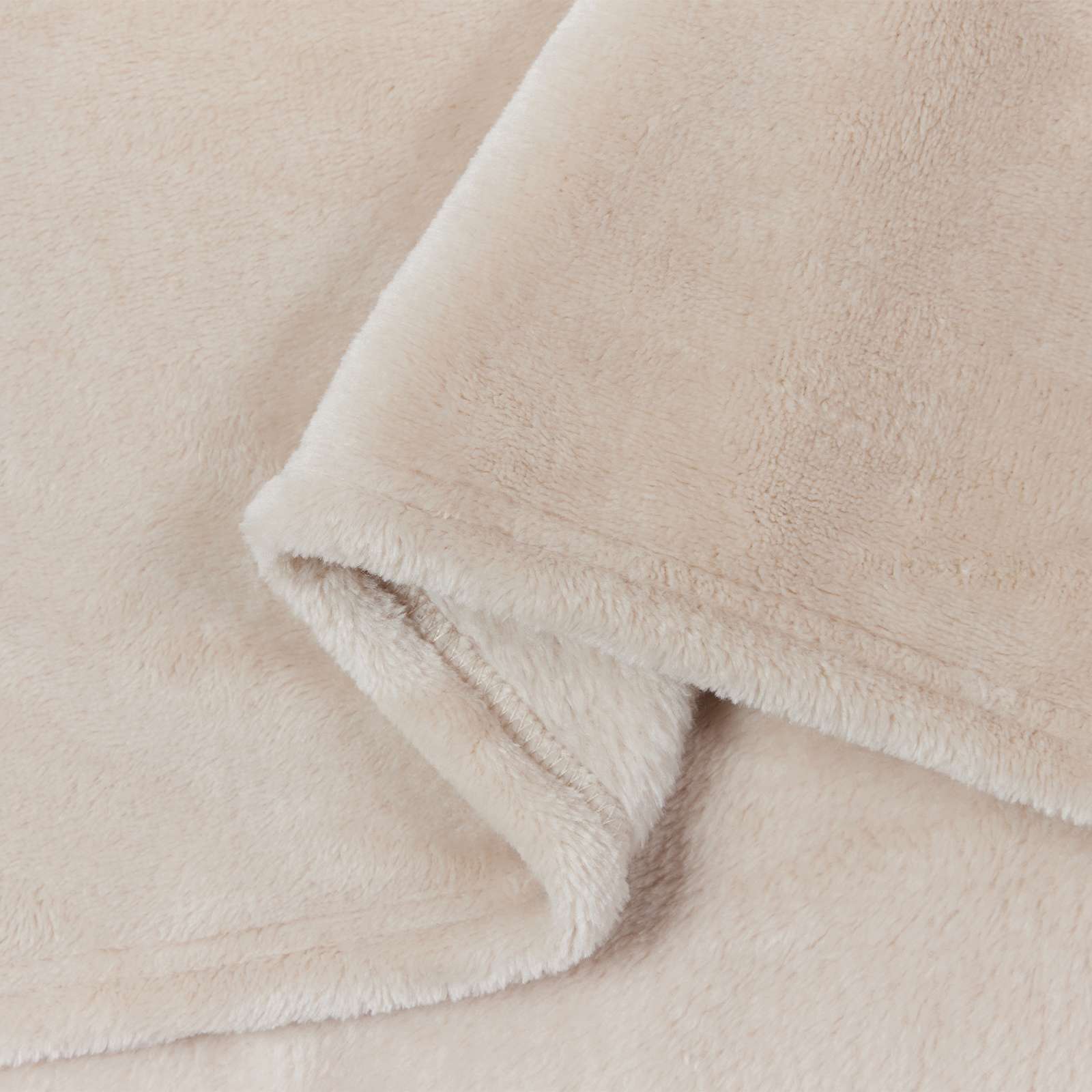 Überwurfdecke Beige 130 x 150 cm Fleece