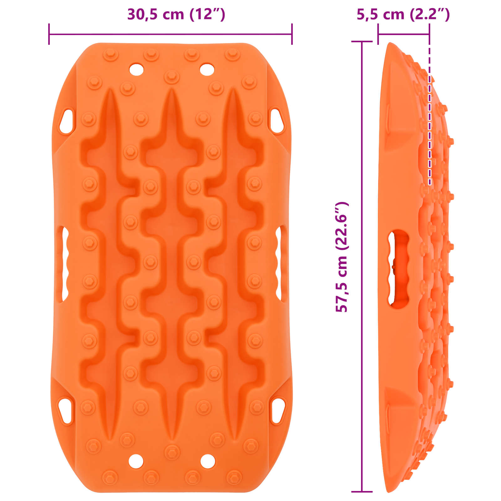 Traktionsmatten 2 Stk. Blau 106x30,5x7 cm Nylon