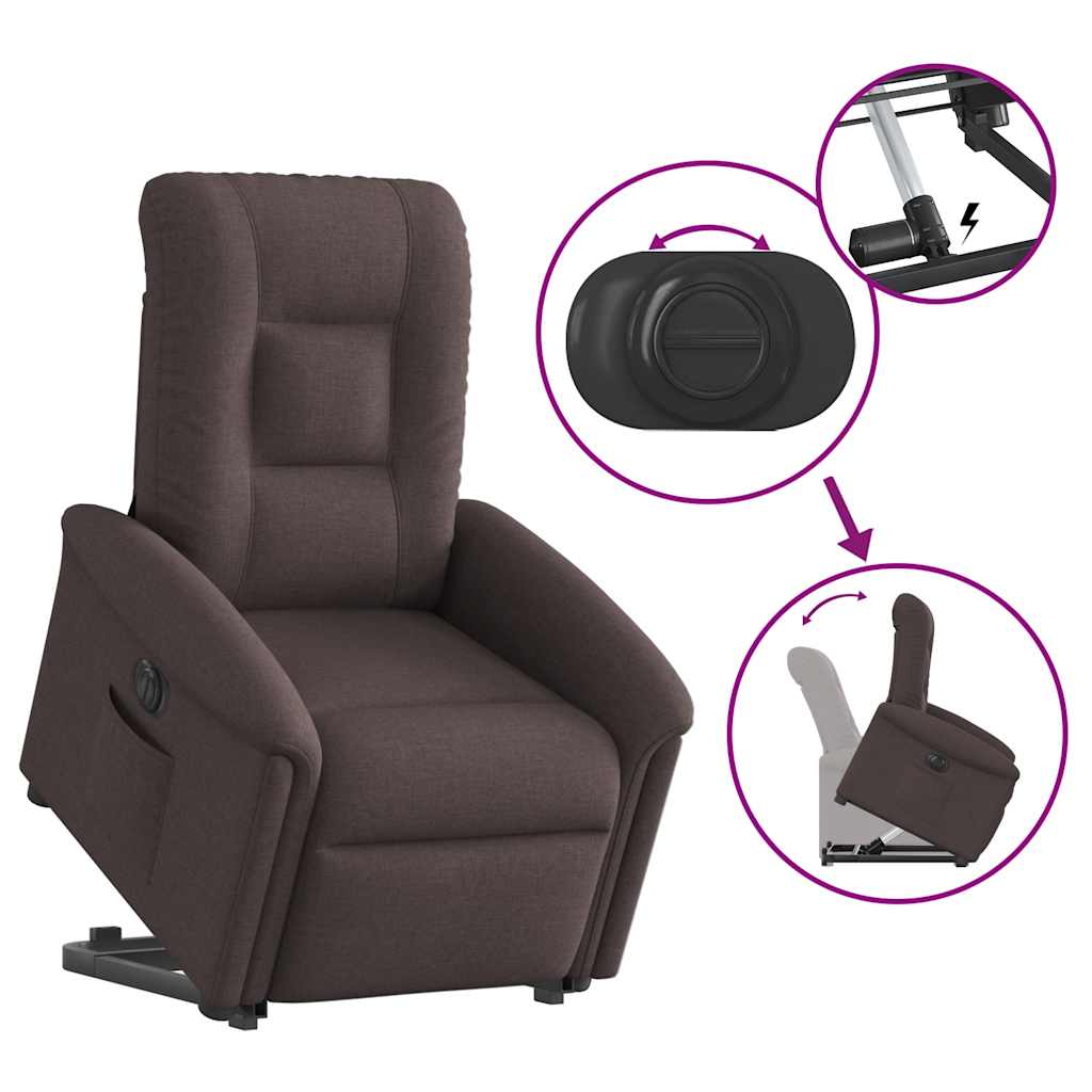 Massagesessel mit Aufstehhilfe Hellgrau Stoff