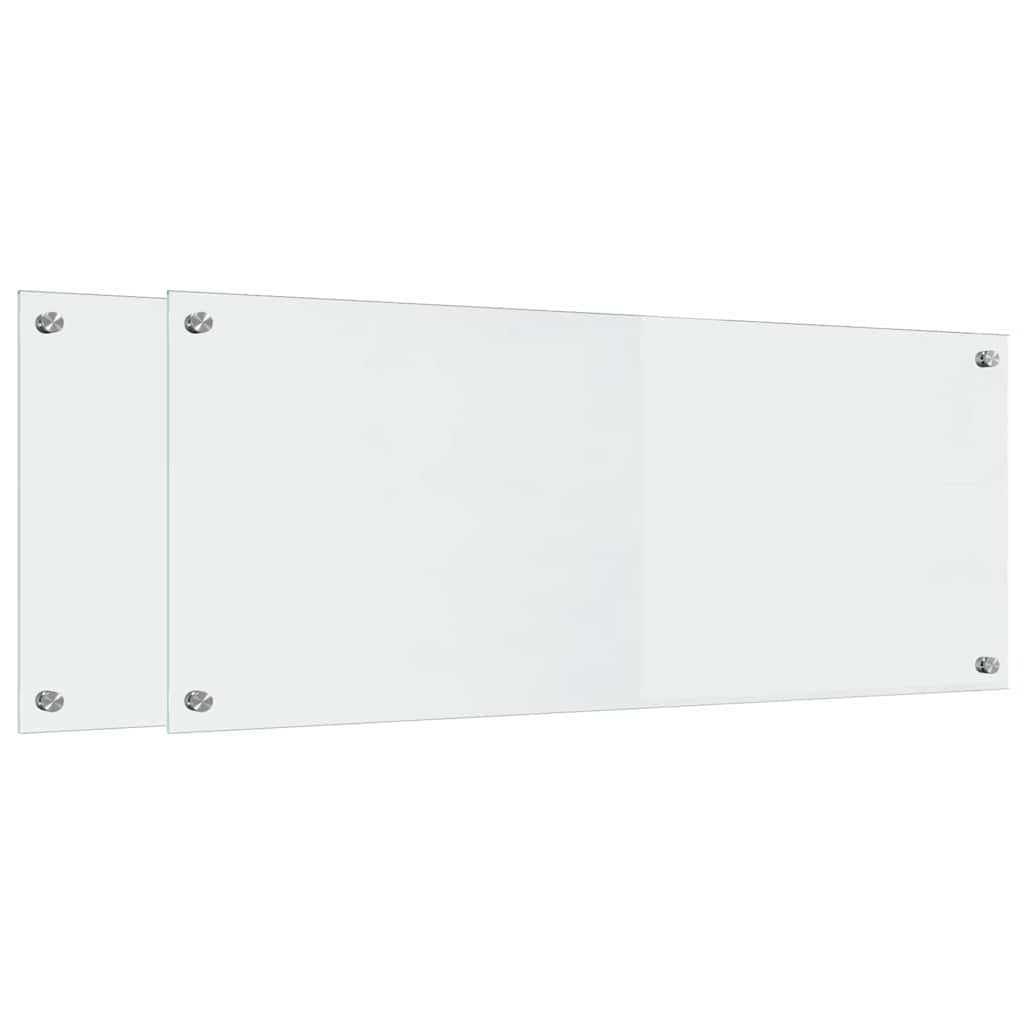 Küchenrückwand 2 pcs Weiß 70 x 40 cm Gehärtetes Glas