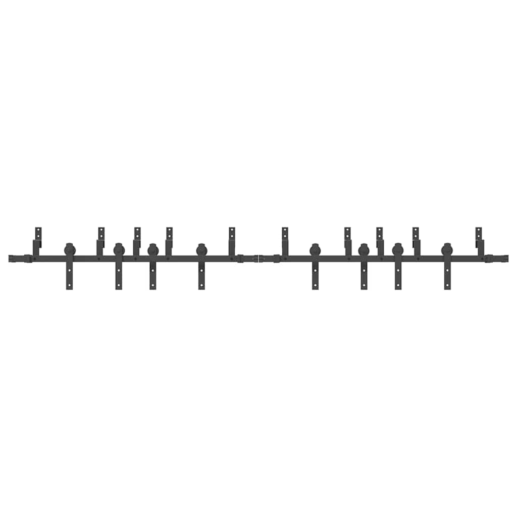 Schiebetürbeschlag-Set 183 cm Stahl Schwarz