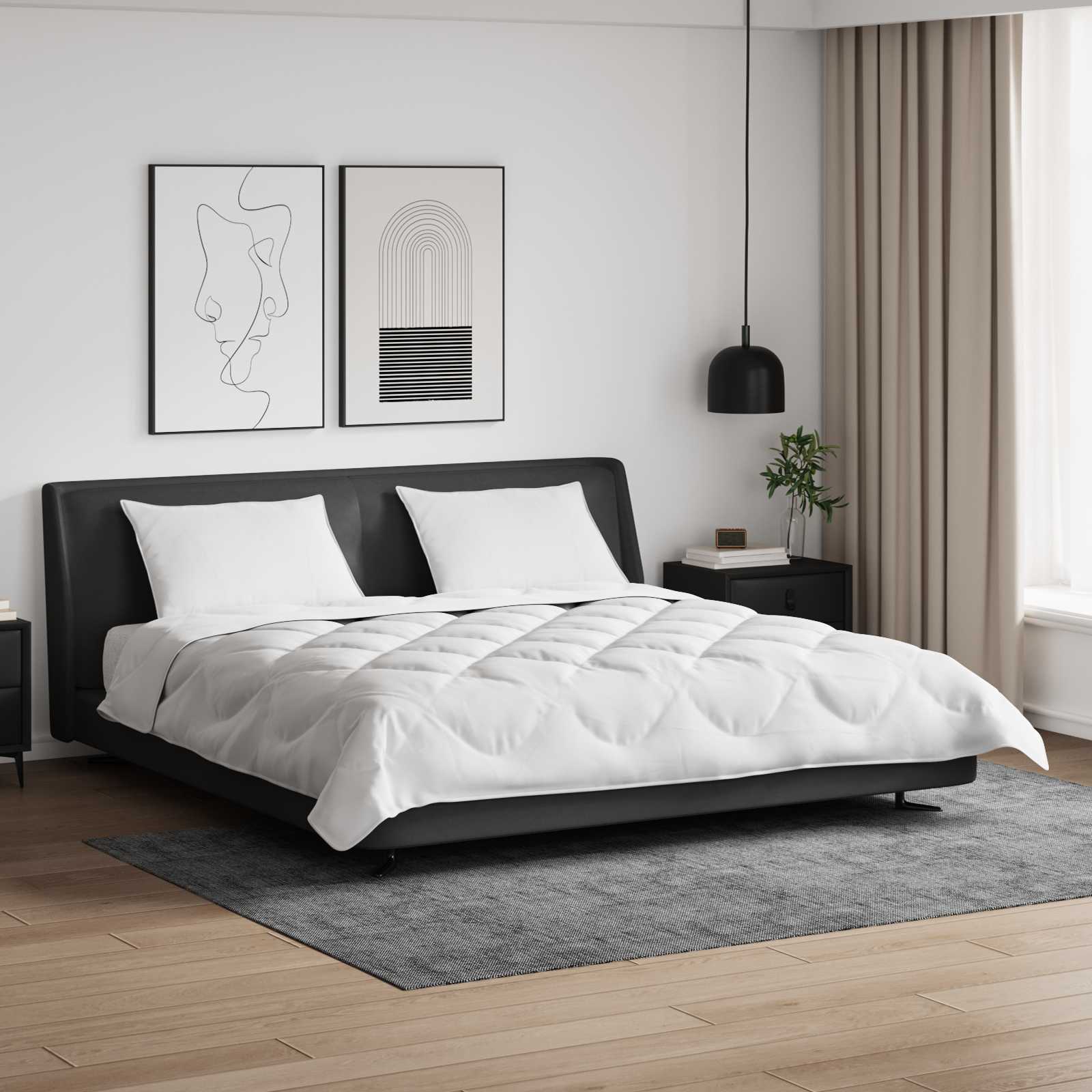 Decke mit Kissen mit Kissen 3 pcs Weiß Mikrofaser