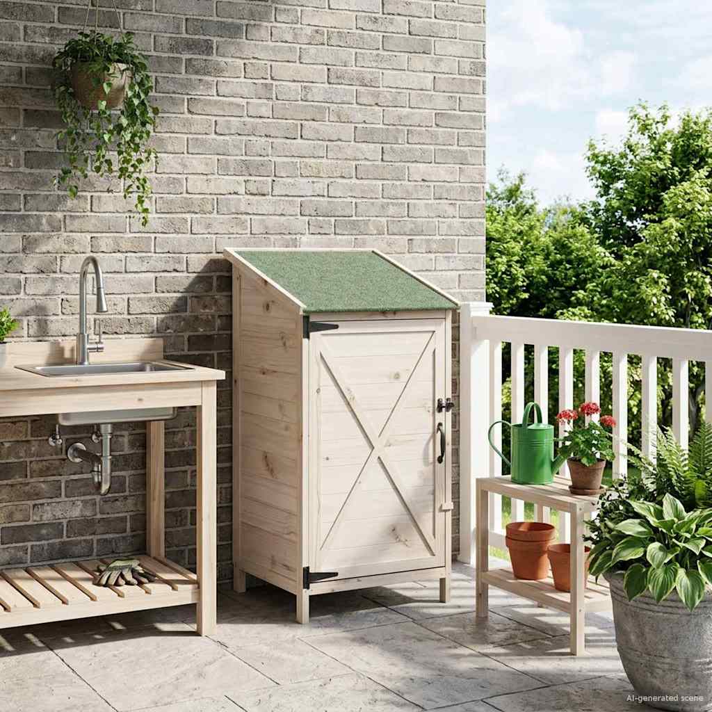 Gartenschuppen Natur 59,5 x 56 x 113,5 cm Massivholz aus Fichte