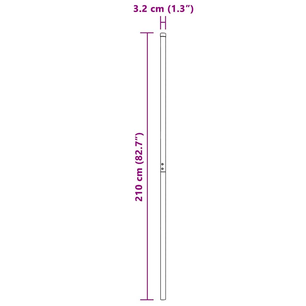 Zaunpfosten 2 pcs Grün 50 cm Pulverbeschichteter Stahl