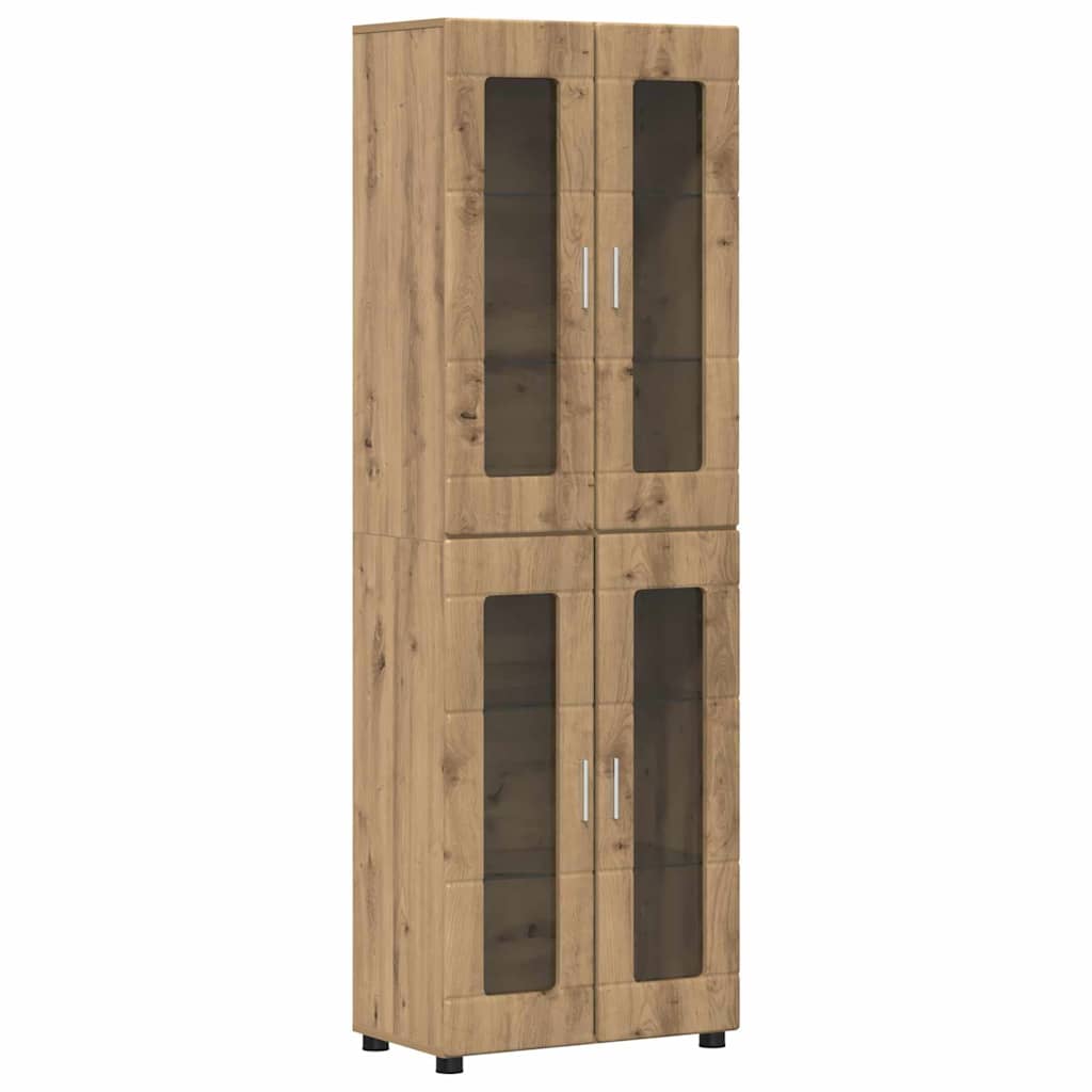 Highboard mit Regal FLORIN Weiß 60 x 35 x 182 cm Holzwerkstoff