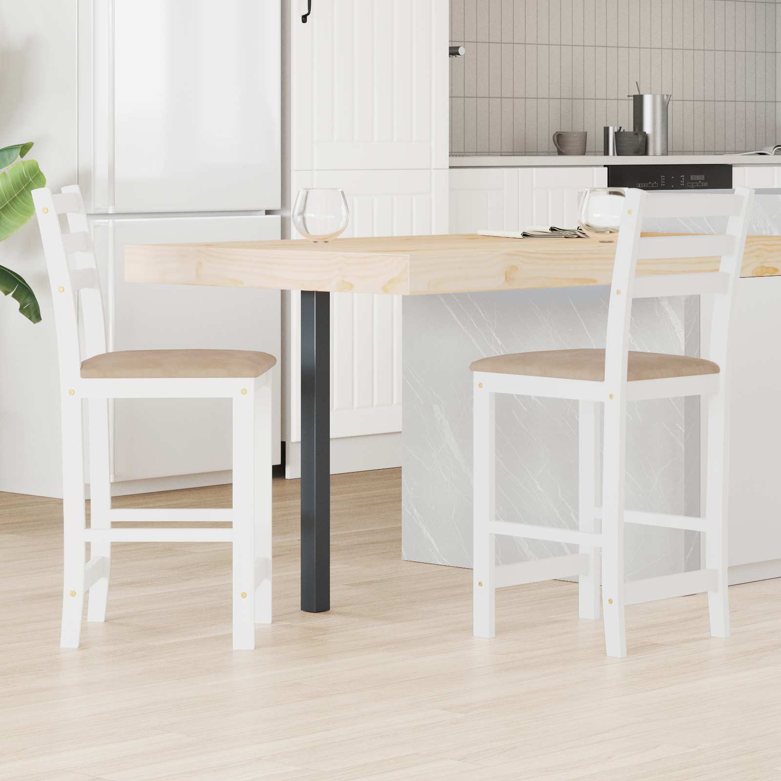 Esszimmerstühle 2 pcs Hellbraun 40 x 47,5 x 99,5 cm