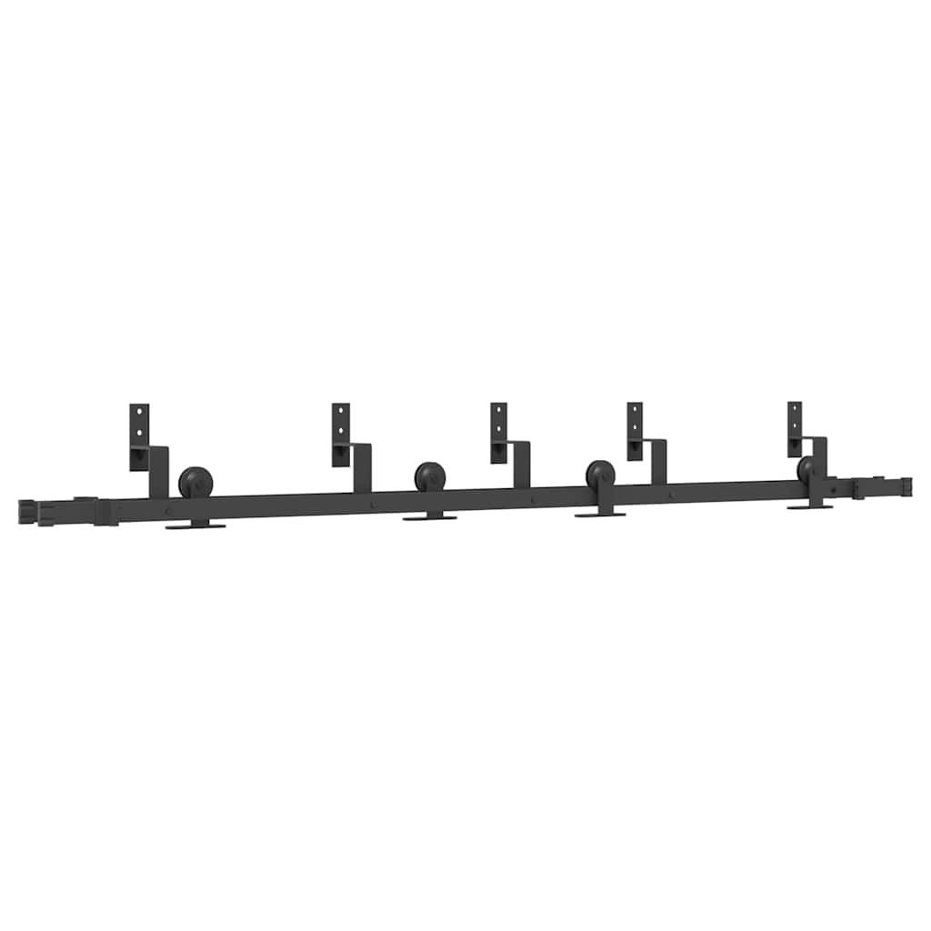Schiebetürbeschlag-Set 152,5 cm Stahl Schwarz