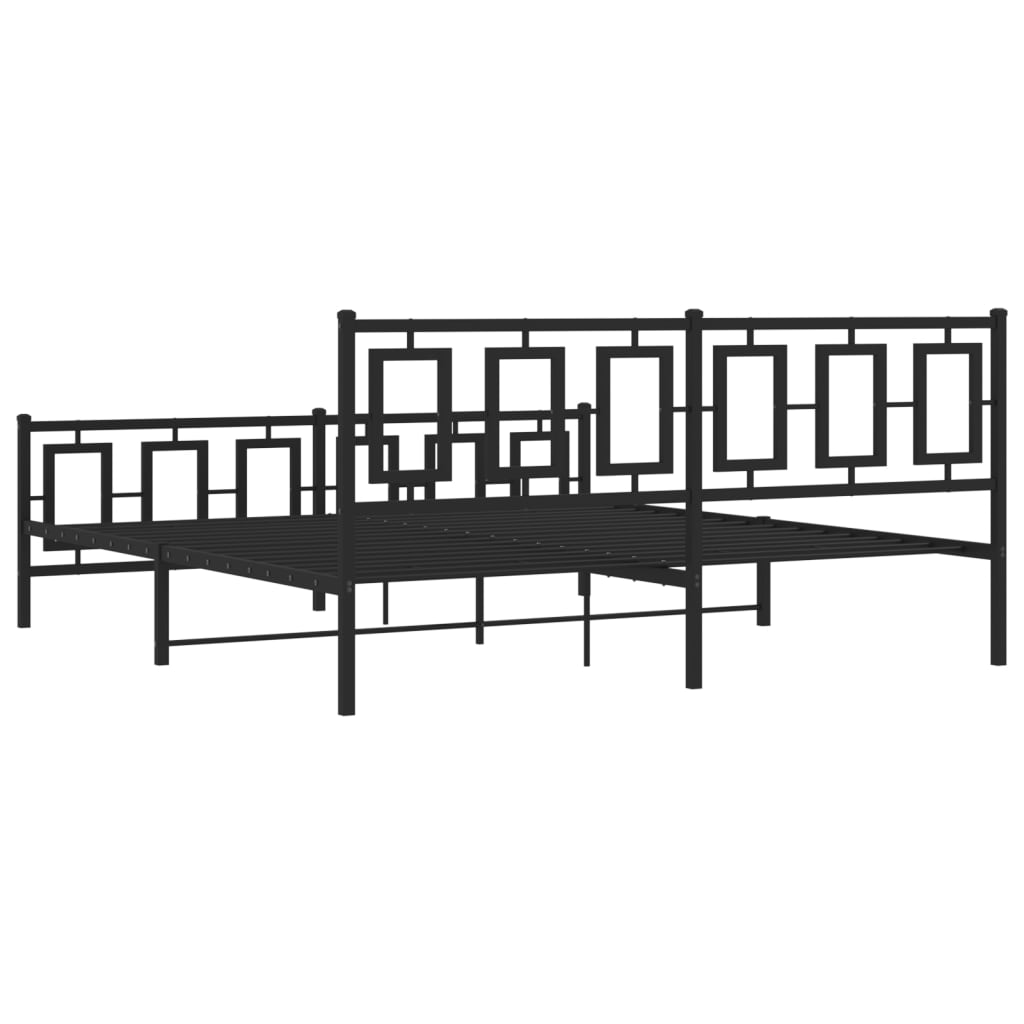 Bettgestell mit Kopf- und Fußteil Metall Weiß 180x200 cm