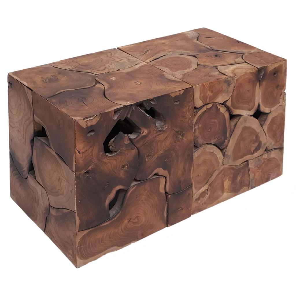 Hocker Braun 40x40x45 cm Massivholz Teak