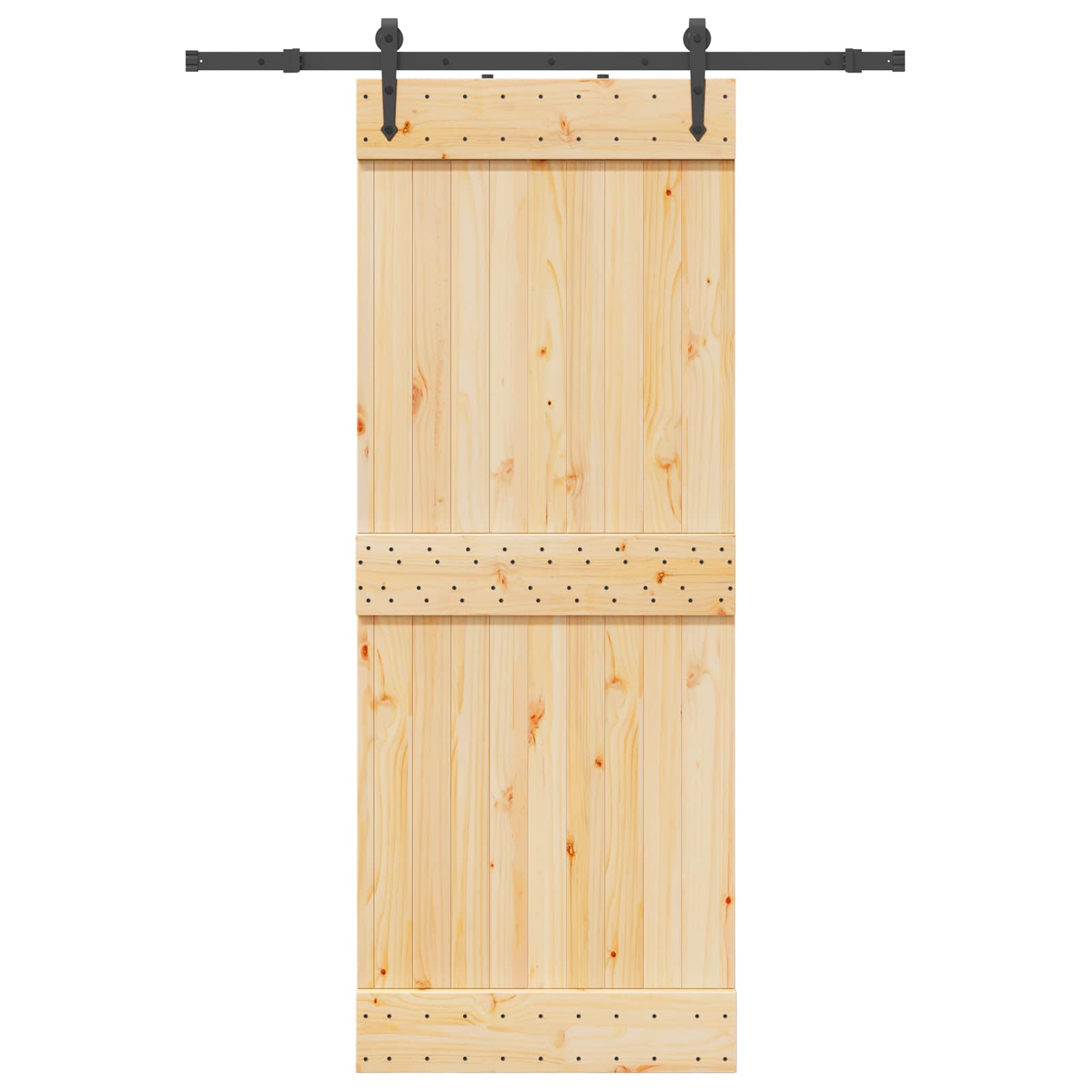 Schiebetür NARVIK Natürlich und Schwarz 70 x 210 cm (152,5 cm)