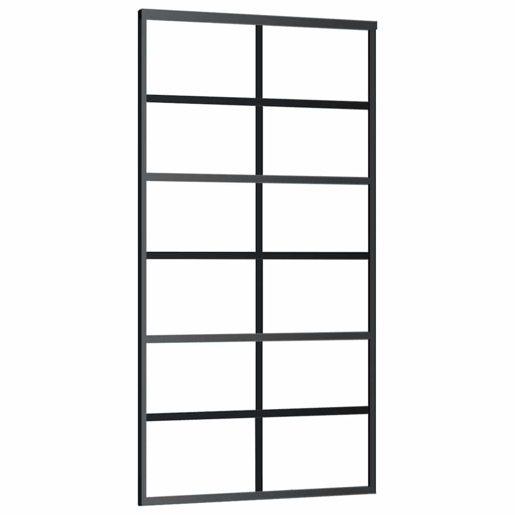 Schiebetür mit Beschlag 76x205 cm ESG-Glas & Aluminium