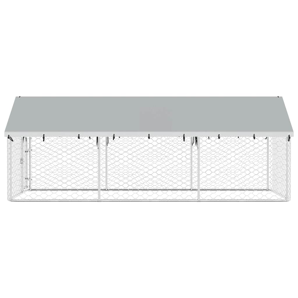 Outdoor-Hundezwinger mit Dach 400x200x150 cm