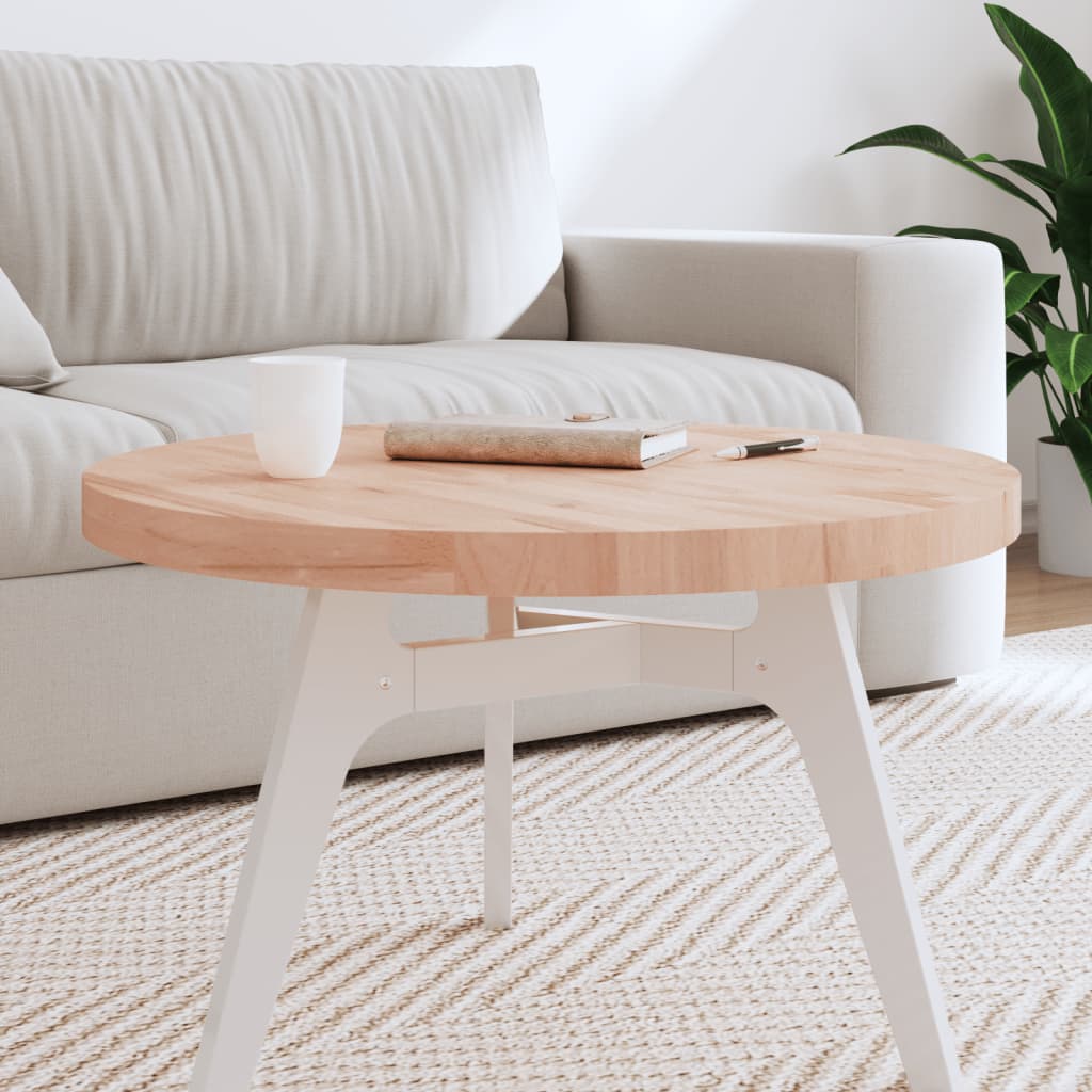 Tischplatte Ø30x1,5 cm Rund Massivholz Buche