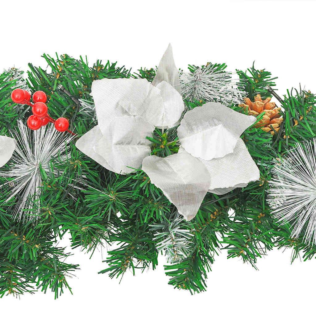 Weihnachts-Türbogen mit LED-Lichtern Schwarz 90 cm PVC