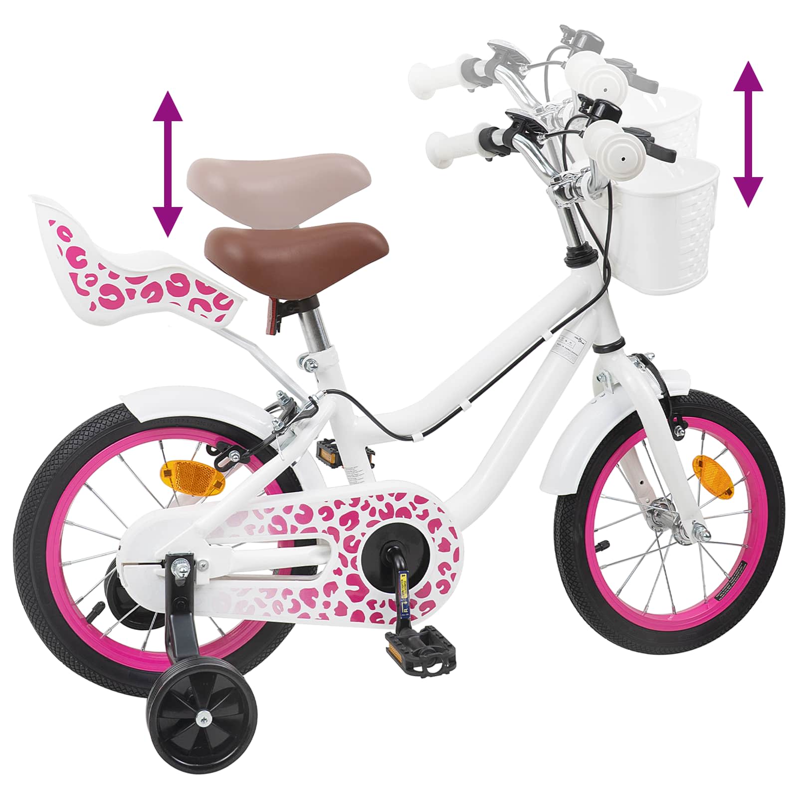 Kinderfahrrad Mit Stützrädern 12 Zoll für 2-4 Jahre alt Rosa