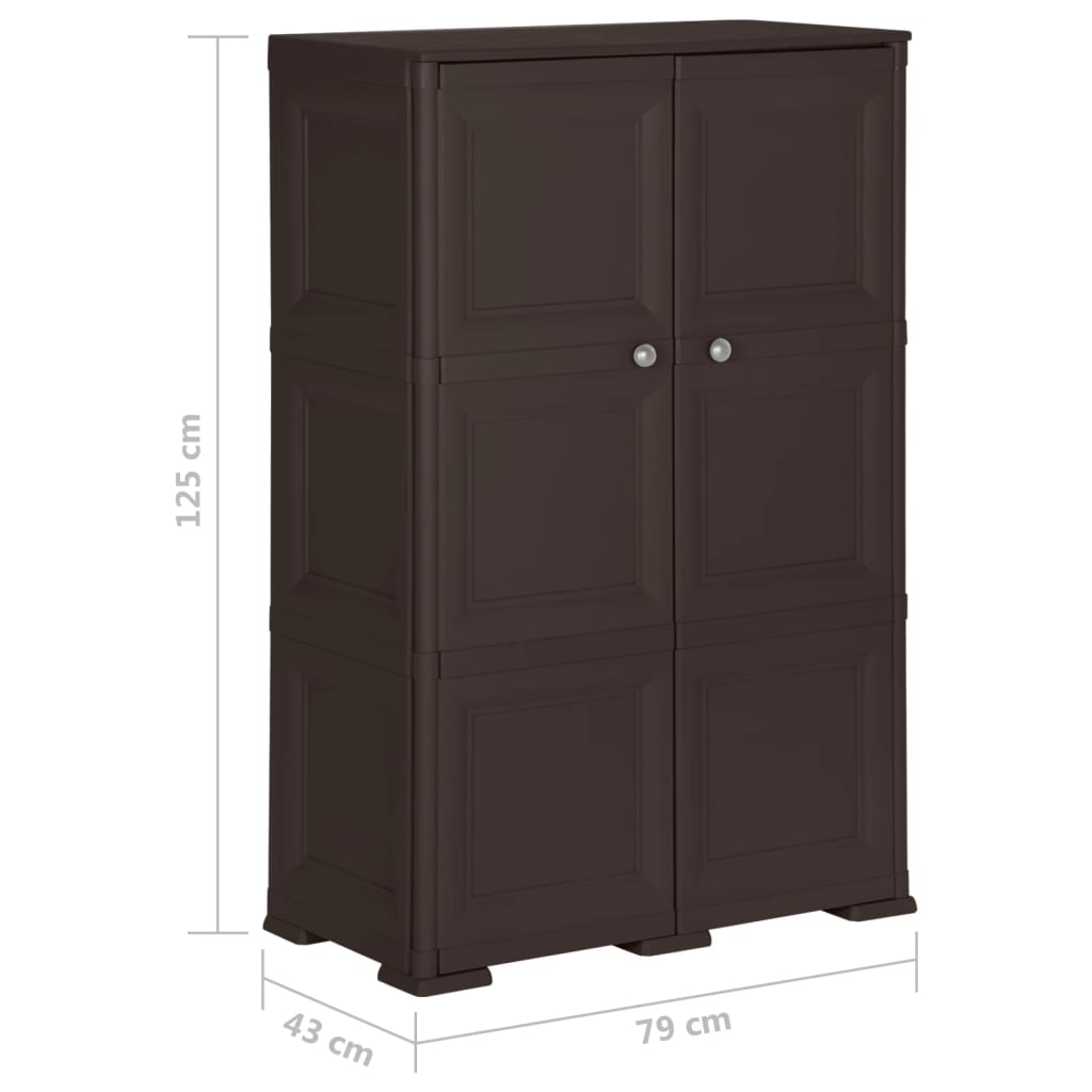 Kunststoffschrank 79x43x125 cm Holzdesign Vanilleeis