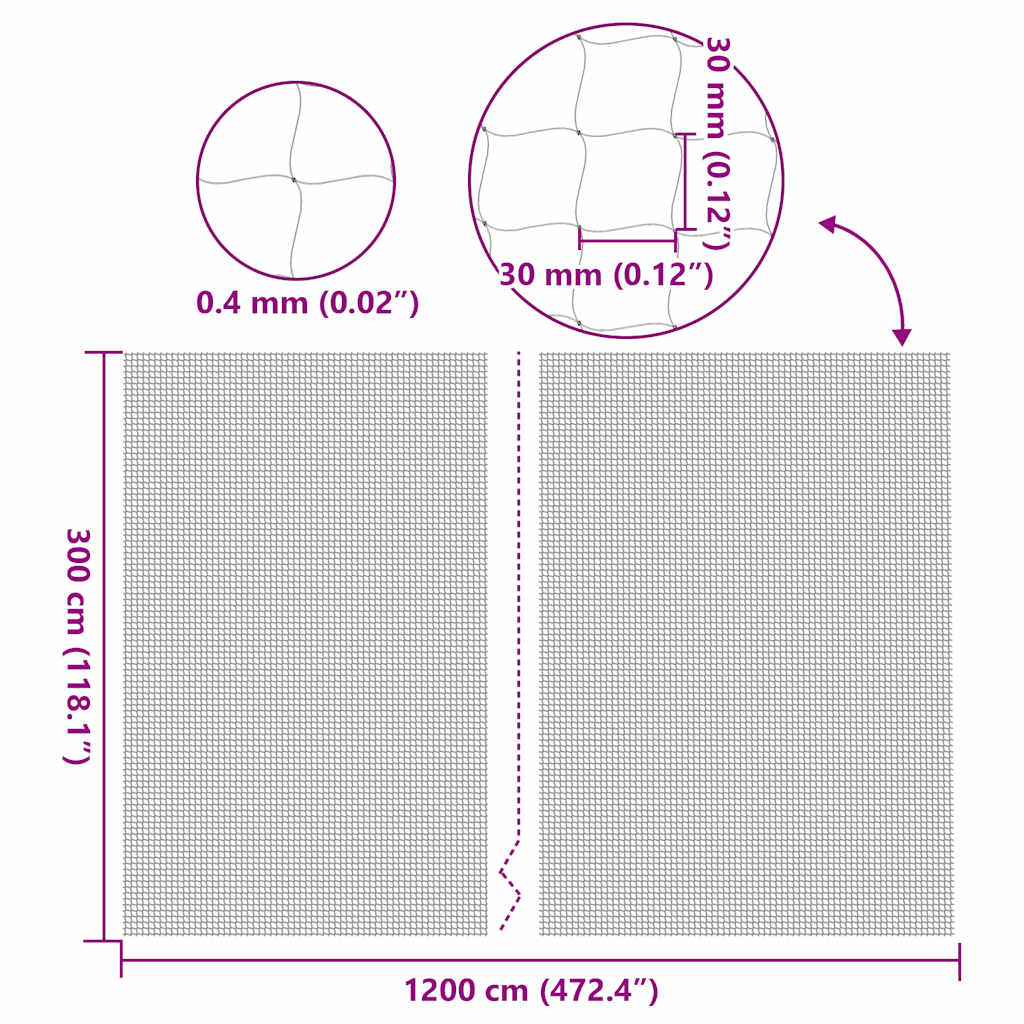 Katzennetz Transparent 3x2 m Nylon