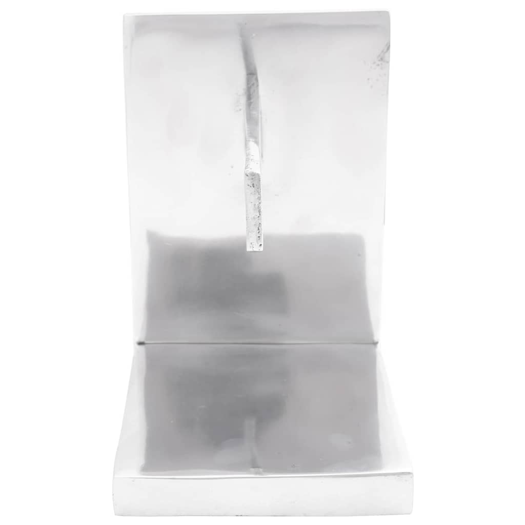 Buchstützen 2 pcs Silber 12 x 9 x 19 cm Aluminium