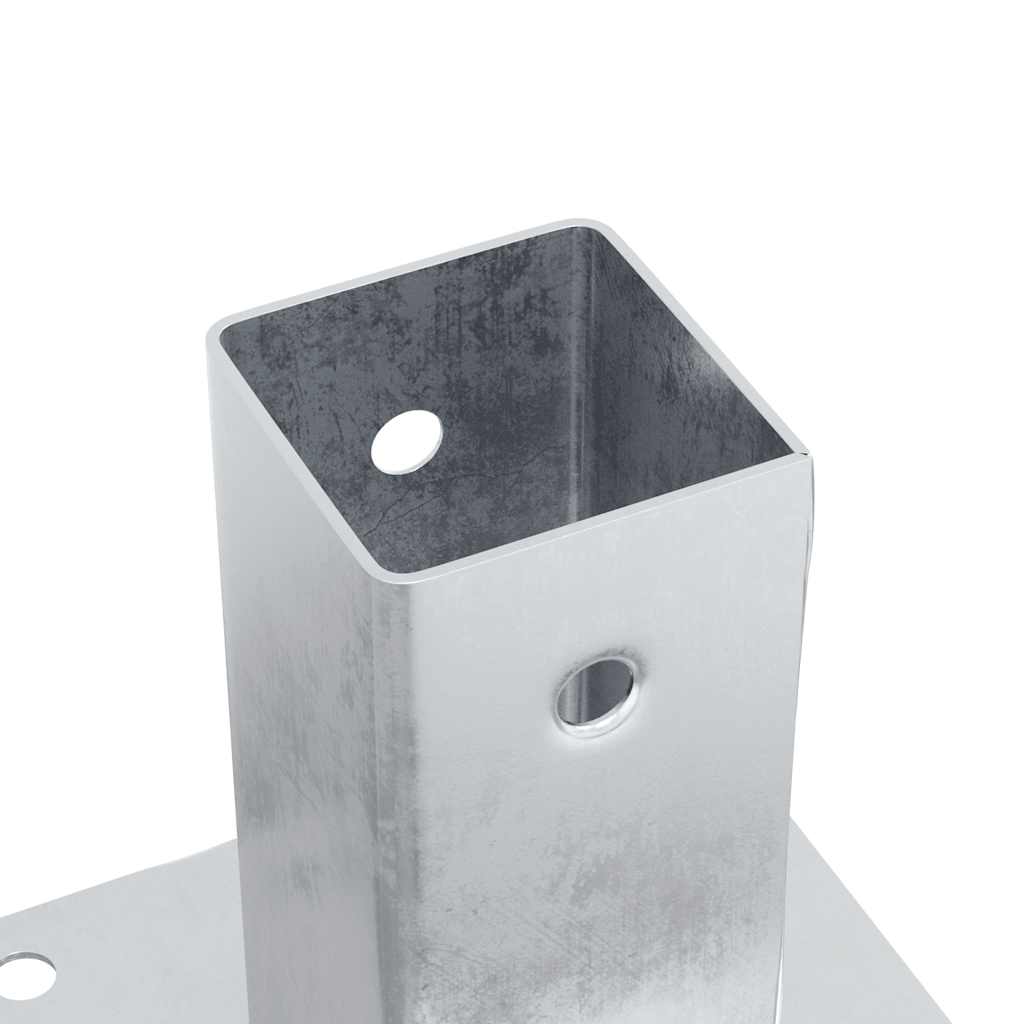 Pfostenträger Quadratisch 4Stk. Silber 46x46mm Verzinkter Stahl