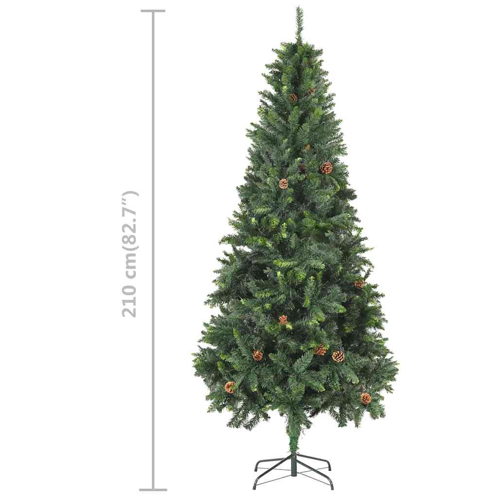 Künstlicher Weihnachtsbaum mit Beleuchtung & Kugeln Grün 180 cm