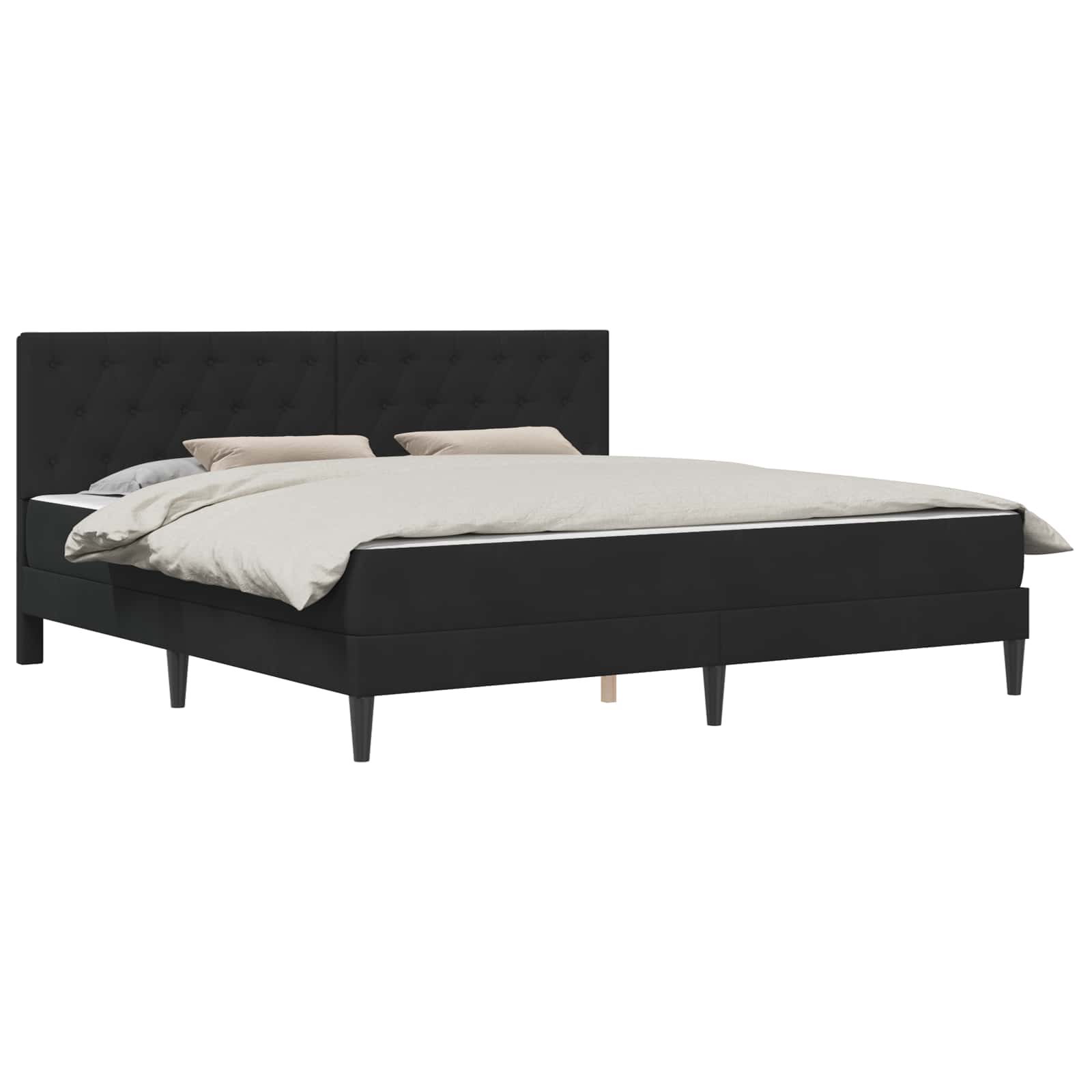 Bettgestell mit Matratze mit Kopfteil Hellgrau 80 x 200 cm Samt