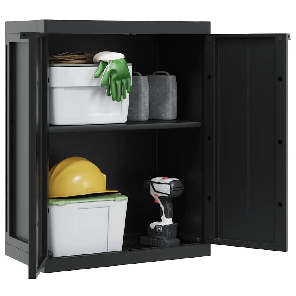 Gartenschrank Grau und Schwarz 65x37x85 cm PP