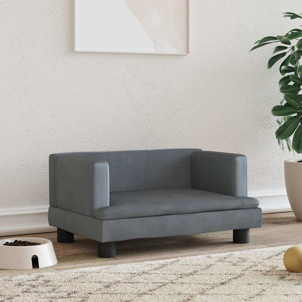 Hundebett Blau 80x45x30 cm Samt
