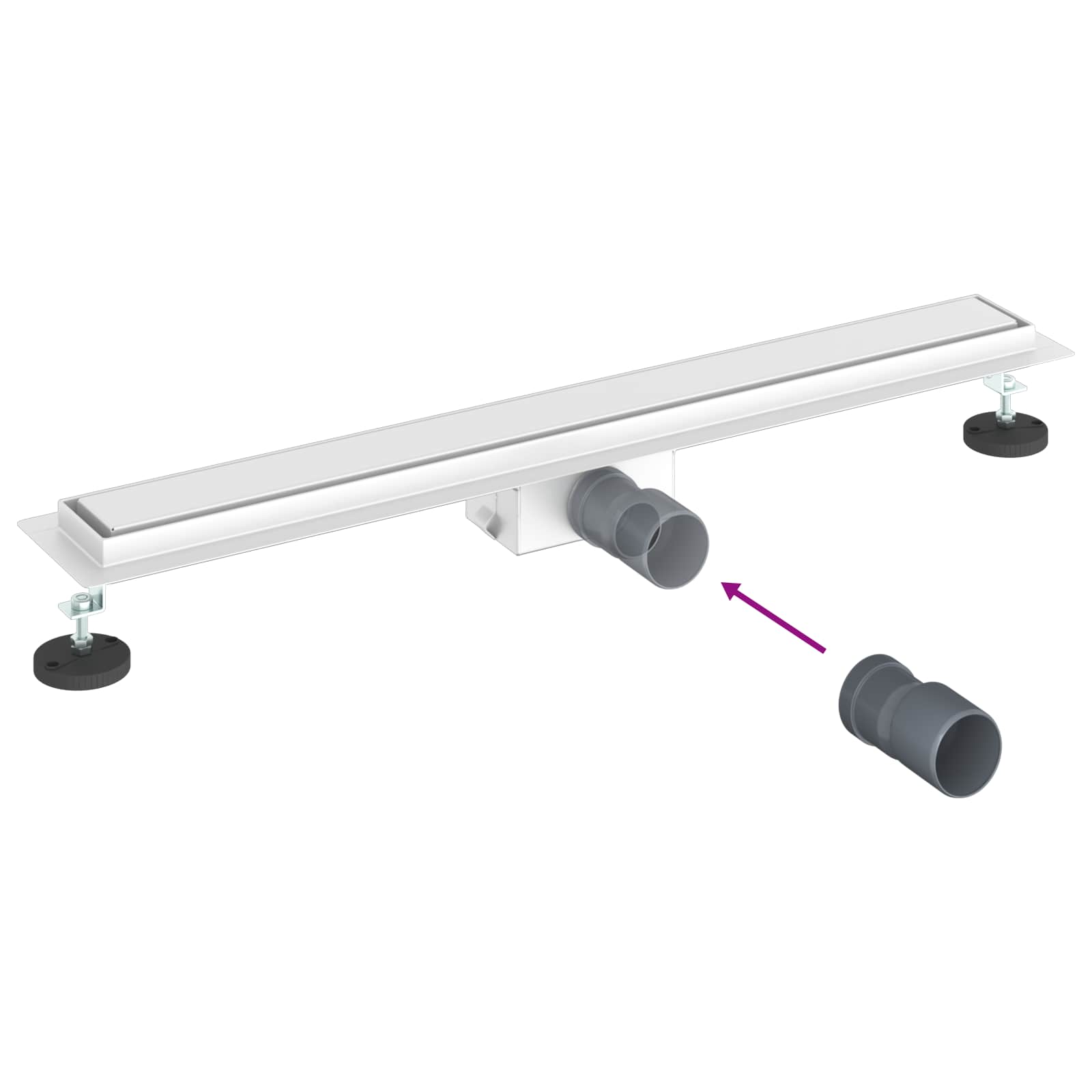2 in 1 Duschabfluss Silber 50 cm Edelstahl 304