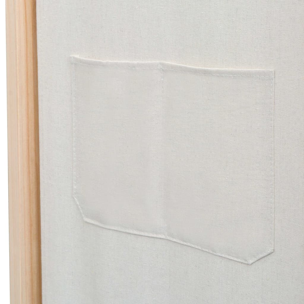 5-teiliger Raumteiler Creme 200 x 170 x 4 cm Stoff