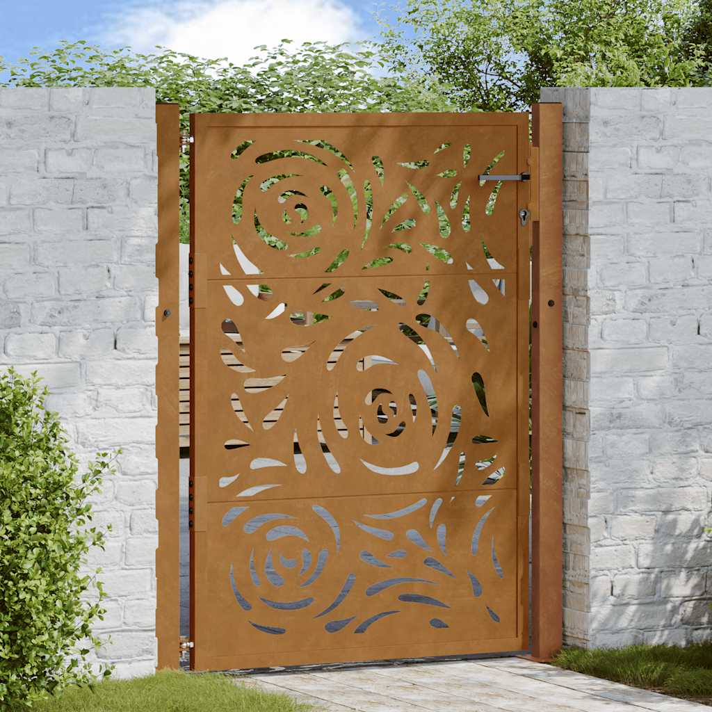 Gartentor Schwarz 100x100 cm Stahl Lichtdesign